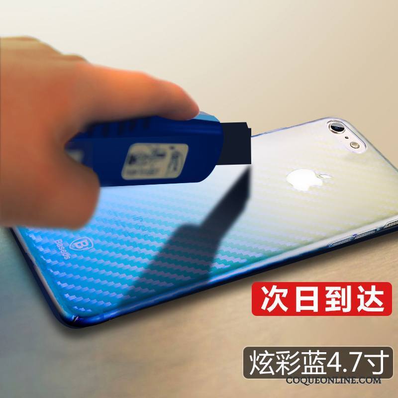 iPhone 8 Coque Tendance Bleu Tout Compris Nouveau Transparent Étui Incassable