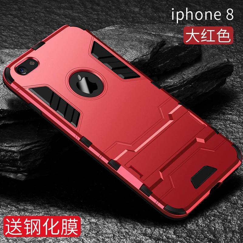 iPhone 8 Coque Tout Compris Tendance Noir Marque De Tendance Incassable Silicone Étui