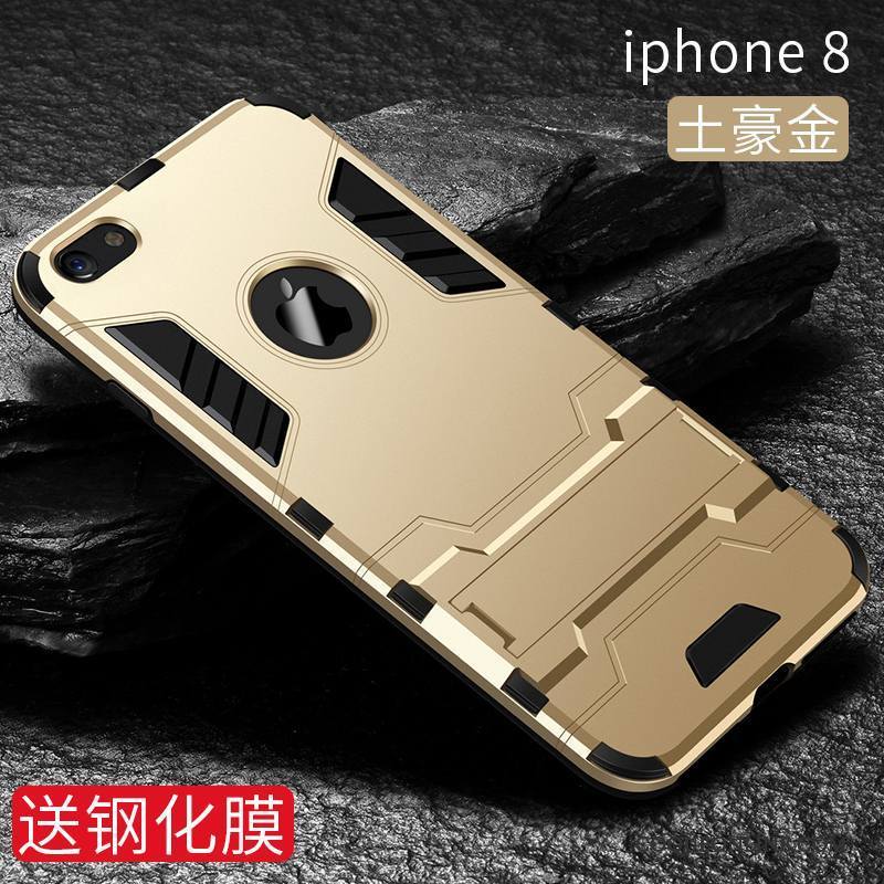 iPhone 8 Coque Tout Compris Tendance Noir Marque De Tendance Incassable Silicone Étui