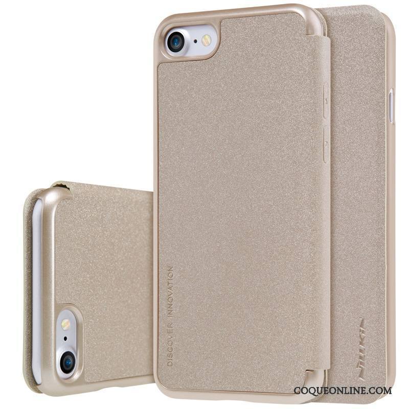 iPhone 8 Coque Étui En Cuir Noir Protection Or Antidérapant Housse Téléphone Portable