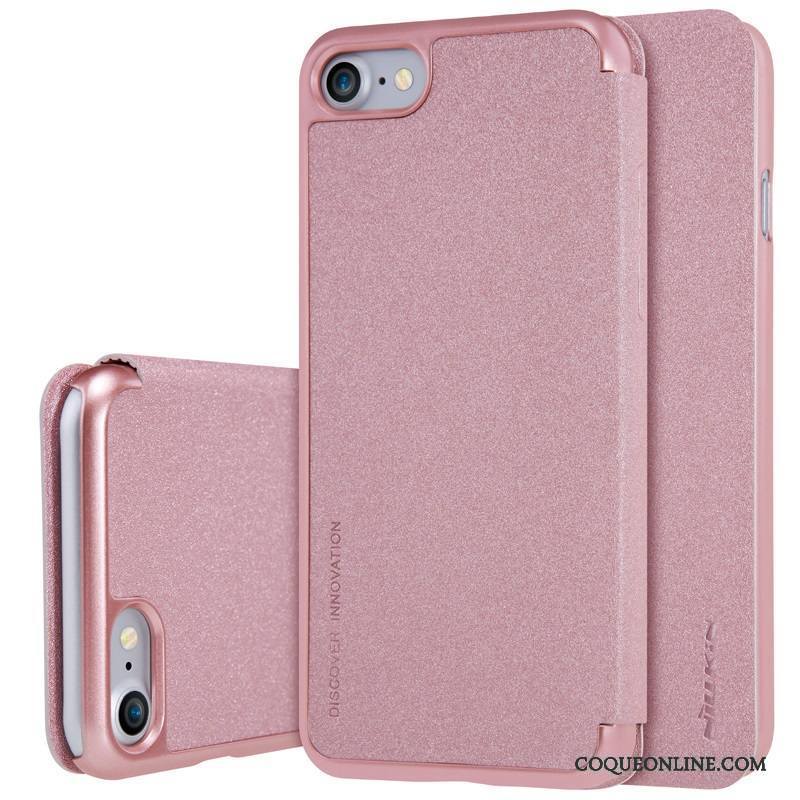 iPhone 8 Coque Étui En Cuir Noir Protection Or Antidérapant Housse Téléphone Portable