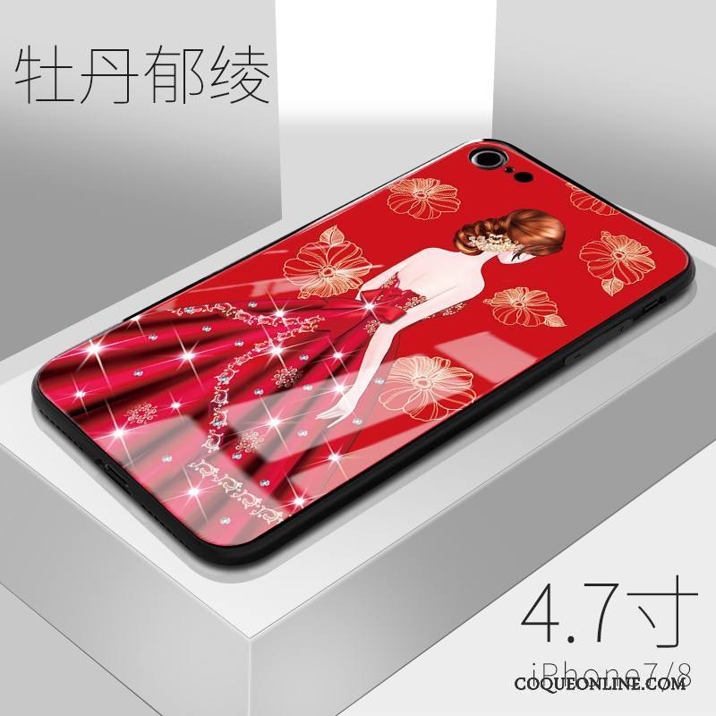 iPhone 8 Coque Étui Rouge Incassable Silicone De Téléphone Fluide Doux