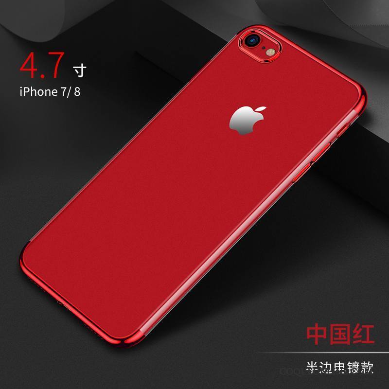 iPhone 8 Coque Étui Silicone Or Transparent Très Mince Noir Tout Compris