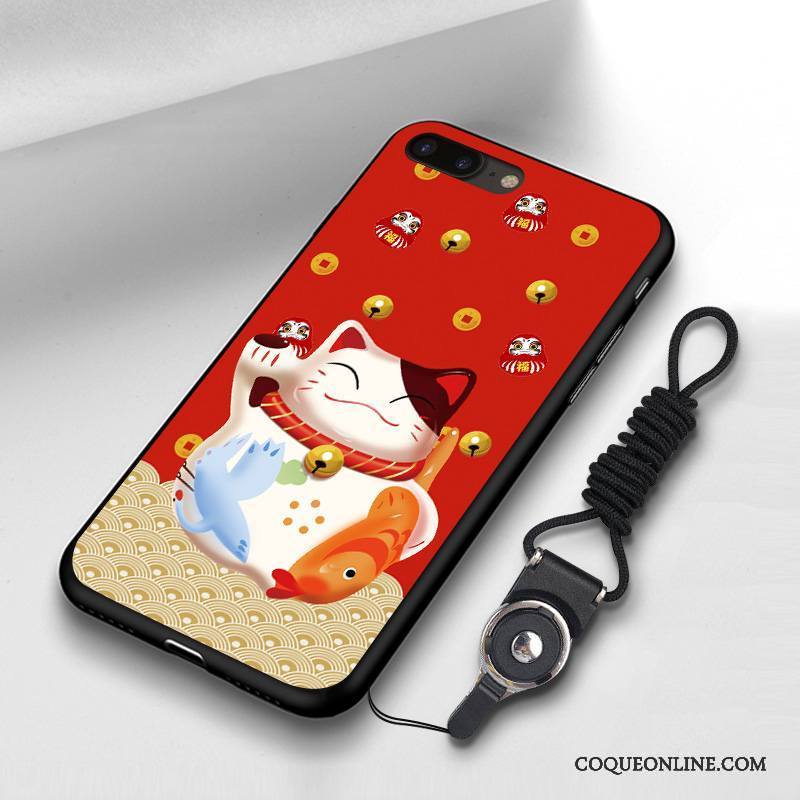 iPhone 8 Dessin Animé Silicone Rouge Fluide Doux Étui Marque De Tendance Coque De Téléphone