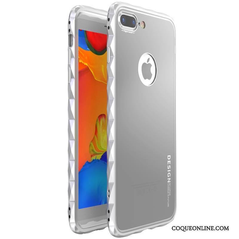 iPhone 8 Incassable Border Métal Nouveau Coque De Téléphone Couvercle Arrière Transparent