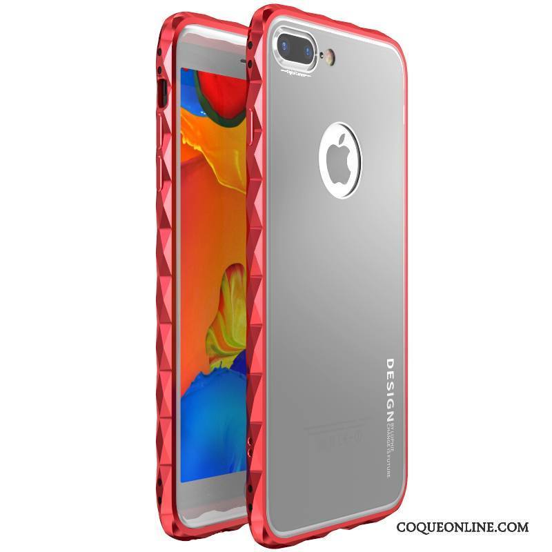 iPhone 8 Incassable Border Métal Nouveau Coque De Téléphone Couvercle Arrière Transparent