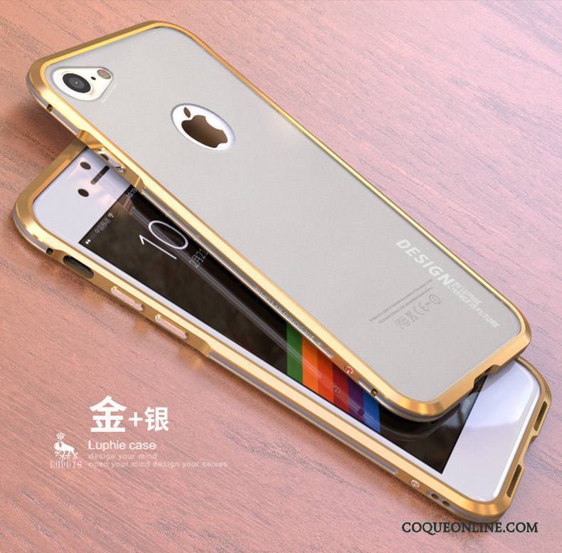 iPhone 8 Incassable Border Métal Nouveau Coque De Téléphone Couvercle Arrière Transparent