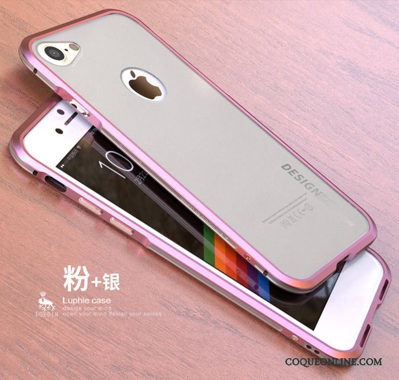 iPhone 8 Incassable Border Métal Nouveau Coque De Téléphone Couvercle Arrière Transparent