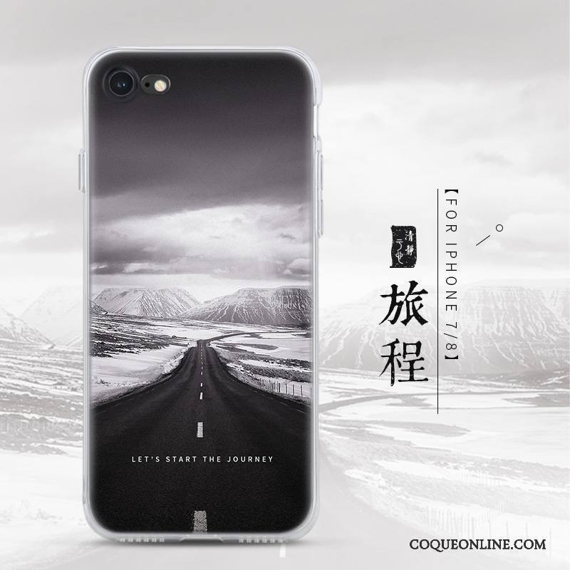 iPhone 8 Incassable Coque Tendance Ornements Suspendus Fluide Doux De Téléphone Créatif