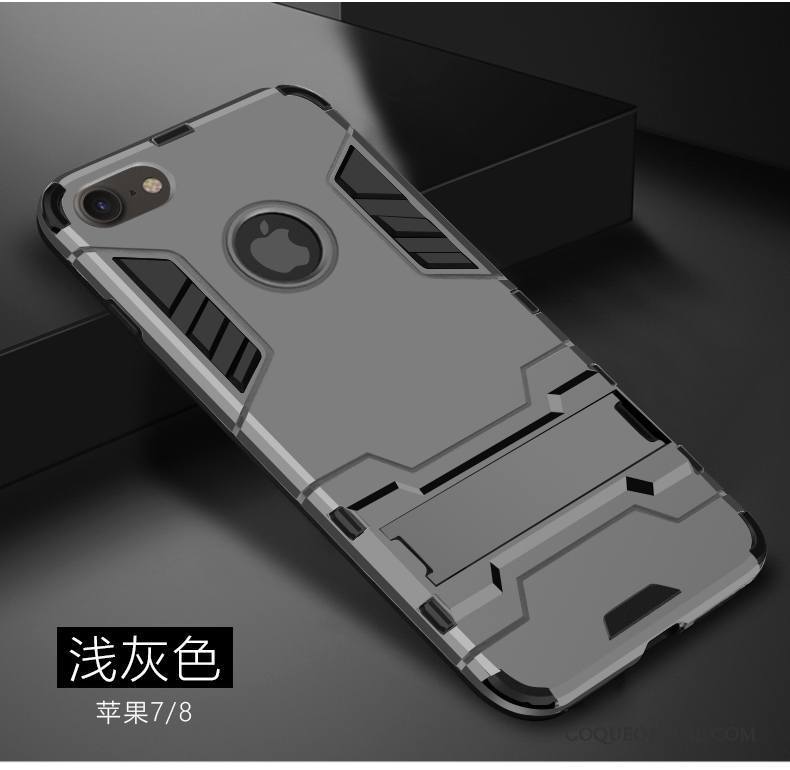 iPhone 8 Incassable Étui Gris Silicone Personnalité Tendance Coque De Téléphone