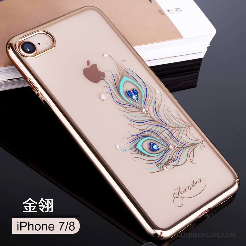 iPhone 8 Luxe Tout Compris Or Rouge Coque De Téléphone Transparent