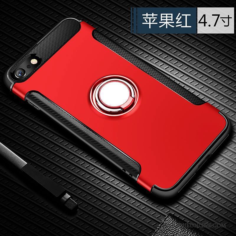 iPhone 8 Marque De Tendance Silicone Anneau Coque De Téléphone Support Étui Rouge