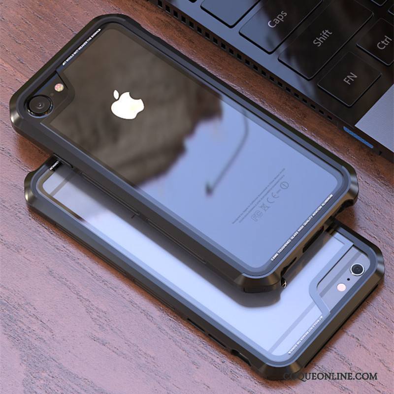 iPhone 8 Métal Violet Protection Border Transparent Coque De Téléphone Difficile