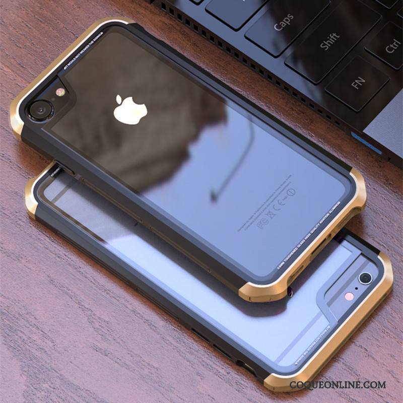 iPhone 8 Métal Violet Protection Border Transparent Coque De Téléphone Difficile