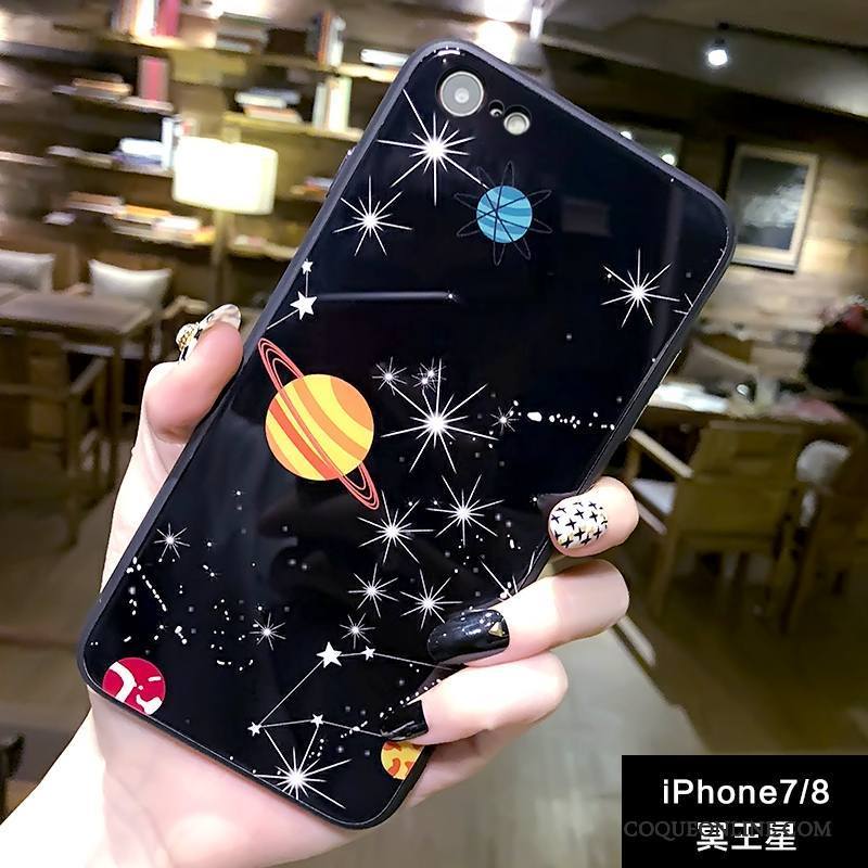 iPhone 8 Nouveau Noir Fluide Doux Marque De Tendance Coque De Téléphone Ciel Étoilé Incassable