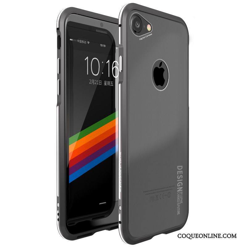 iPhone 8 Personnalité Coque De Téléphone Violet Métal Difficile Étui Border