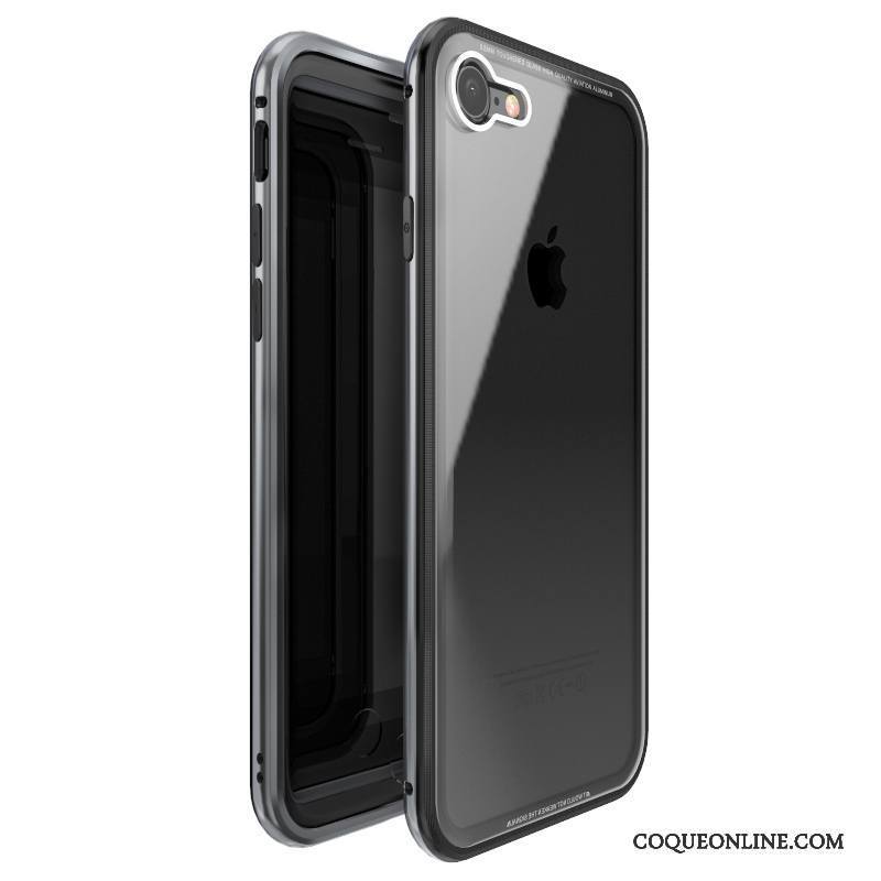 iPhone 8 Personnalité Protection Tout Compris Métal Coque De Téléphone Violet Étui