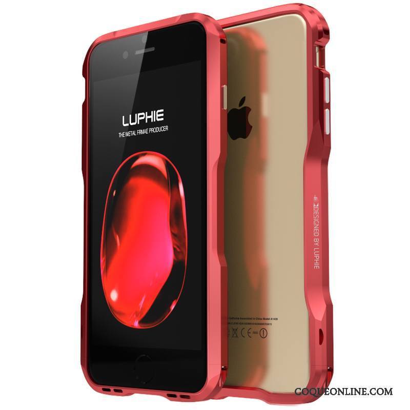 iPhone 8 Plus Border Métal Coque De Téléphone Nouveau Incassable Étui Rose