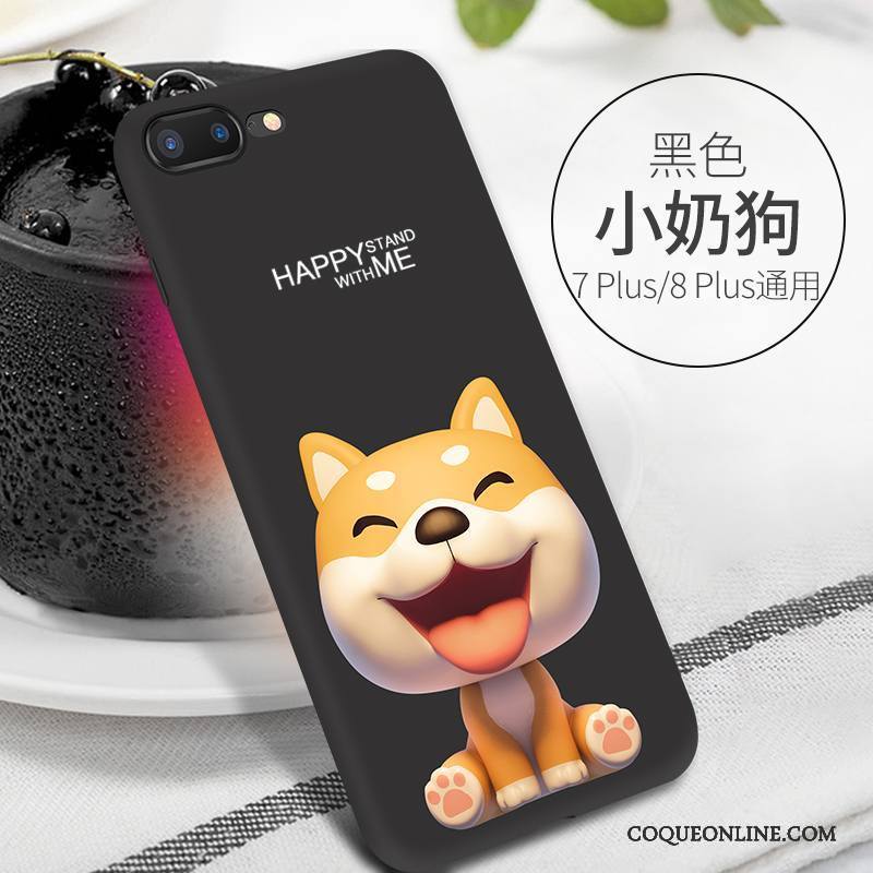 iPhone 8 Plus Coque Amoureux Très Mince Marque De Tendance Chiens Étui Silicone Incassable