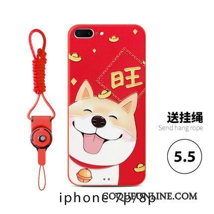 iPhone 8 Plus Coque Chiens Rouge Nouveau Incassable Amoureux De Fête Tout Compris