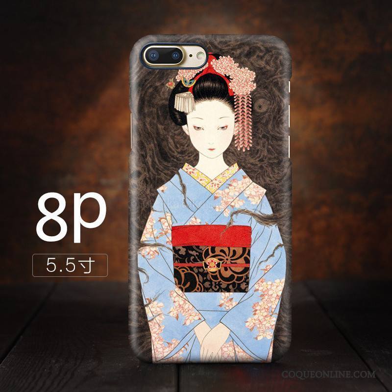 iPhone 8 Plus Coque De Téléphone Grue Sakura Bleu