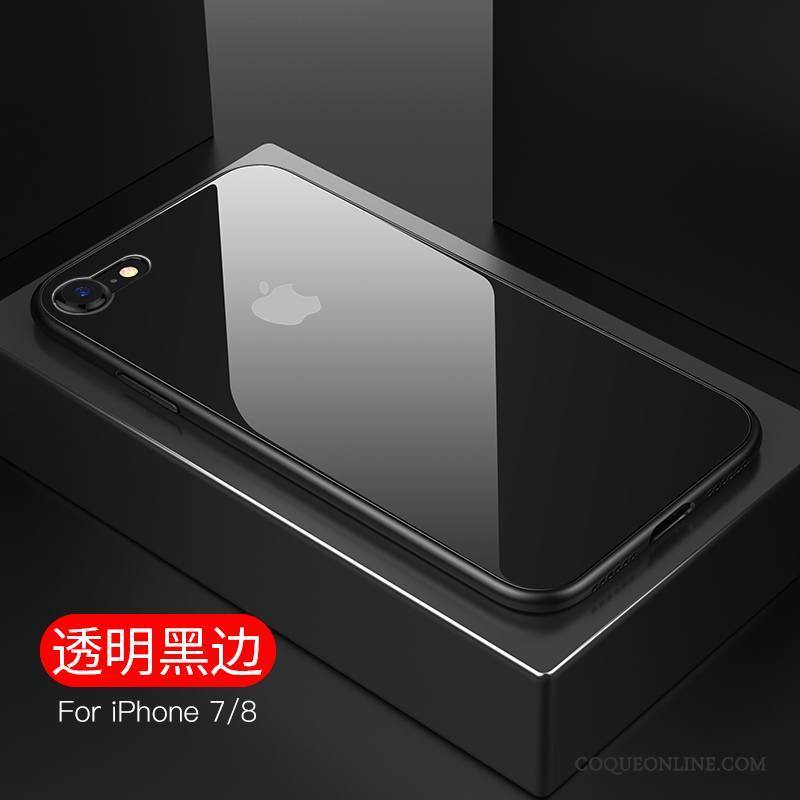 iPhone 8 Plus Coque De Téléphone Incassable Tout Compris Transparent Rouge Modèle Verre