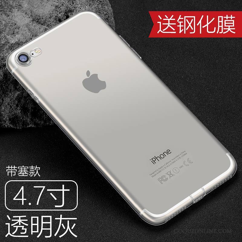 iPhone 8 Plus Coque De Téléphone Incassable Transparent Protection Très Mince Étui Or