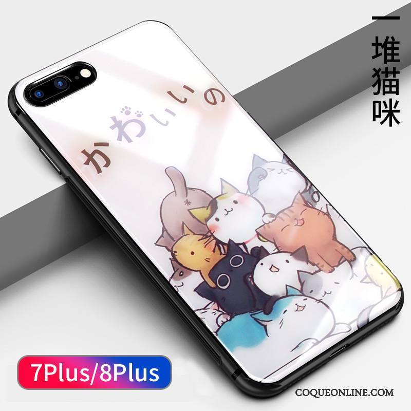 iPhone 8 Plus Coque De Téléphone Jaune Chiens Verre Incassable Nouveau Marque De Tendance