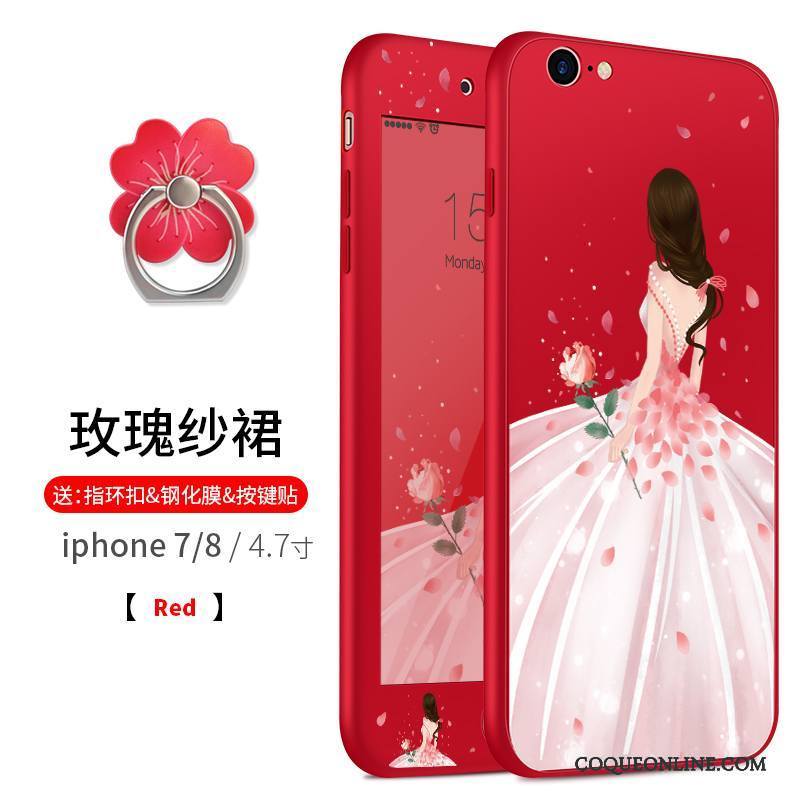 iPhone 8 Plus Coque De Téléphone Étui Fluide Doux Rose Créatif Ornements Suspendus Silicone