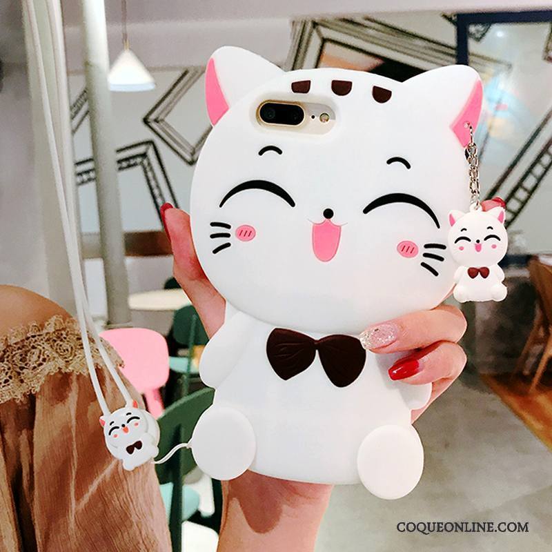 iPhone 8 Plus Coque Dessin Animé Incassable Étui Blanc Fluide Doux Richesse Charmant