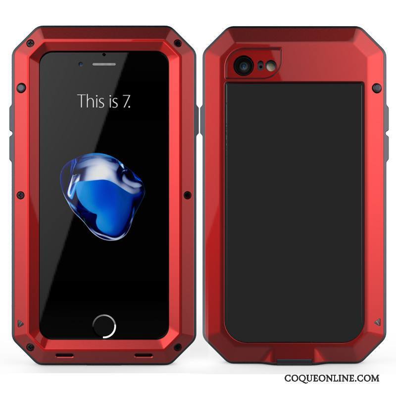 iPhone 8 Plus Coque Incassable Protection Trois Défenses Silicone De Téléphone Métal