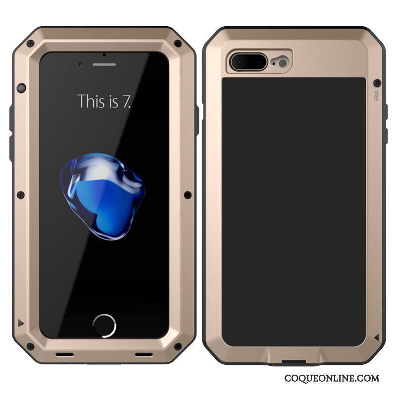 iPhone 8 Plus Coque Incassable Protection Trois Défenses Silicone De Téléphone Métal