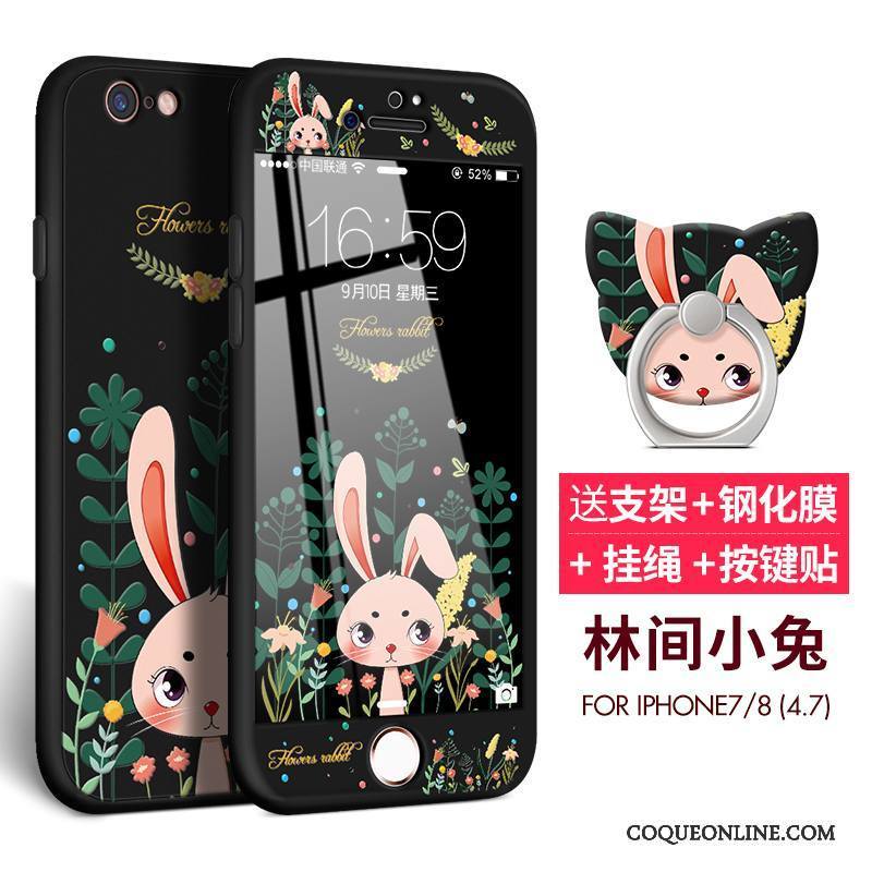 iPhone 8 Plus Coque Incassable Étui Tout Compris Dessin Animé Fluide Doux Très Mince Délavé En Daim