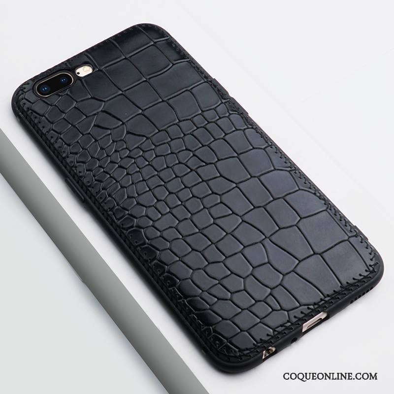 iPhone 8 Plus Coque Manuel Étui En Cuir Protection Cuir Véritable Personnalité Noir Très Mince