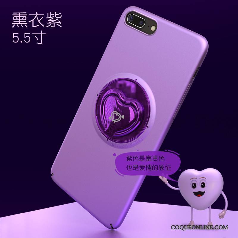 iPhone 8 Plus Coque Or Rose Étui Tendance Anneau Pu Incassable Support