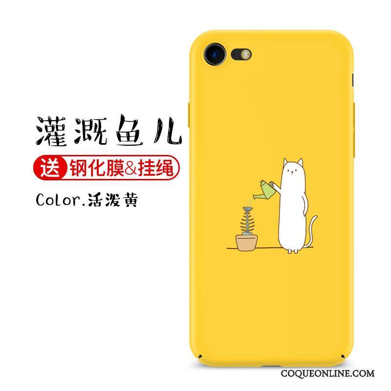 iPhone 8 Plus Coque Personnalité Créatif Marque De Tendance Difficile Étui Jaune Nouveau