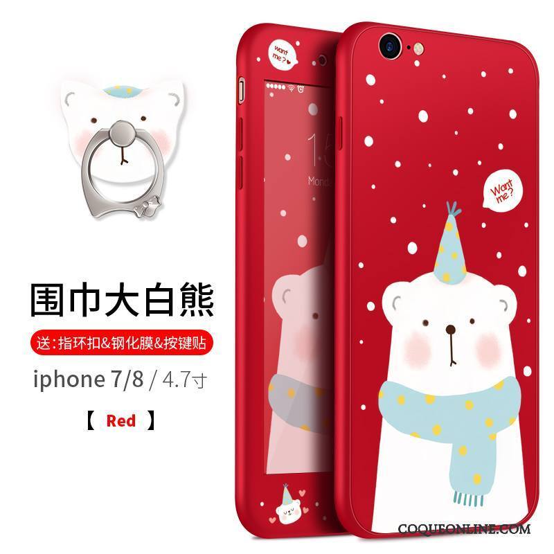 iPhone 8 Plus Coque Rose Fluide Doux Incassable Légère Étui Silicone Dessin Animé