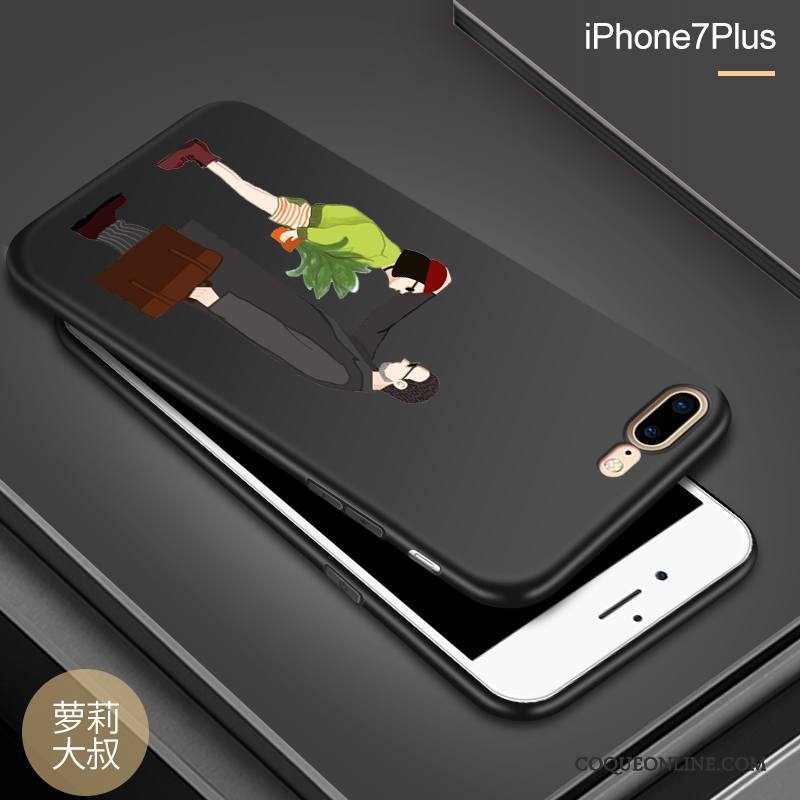 iPhone 8 Plus Coque Silicone Tout Compris Créatif Vert Délavé En Daim Personnalité Incassable