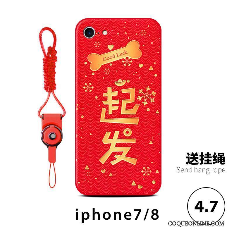 iPhone 8 Plus Coque Tout Compris Rouge Incassable De Fête Chiens Amoureux Nouveau