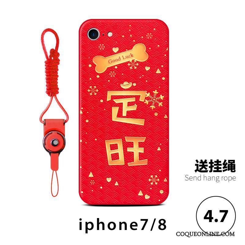 iPhone 8 Plus Coque Tout Compris Rouge Incassable De Fête Chiens Amoureux Nouveau