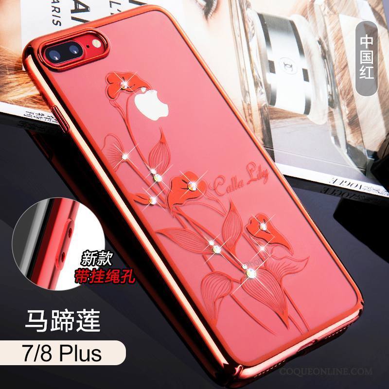 iPhone 8 Plus Coque Transparent Étui Nouveau Tout Compris Or Rose Marque De Tendance Luxe