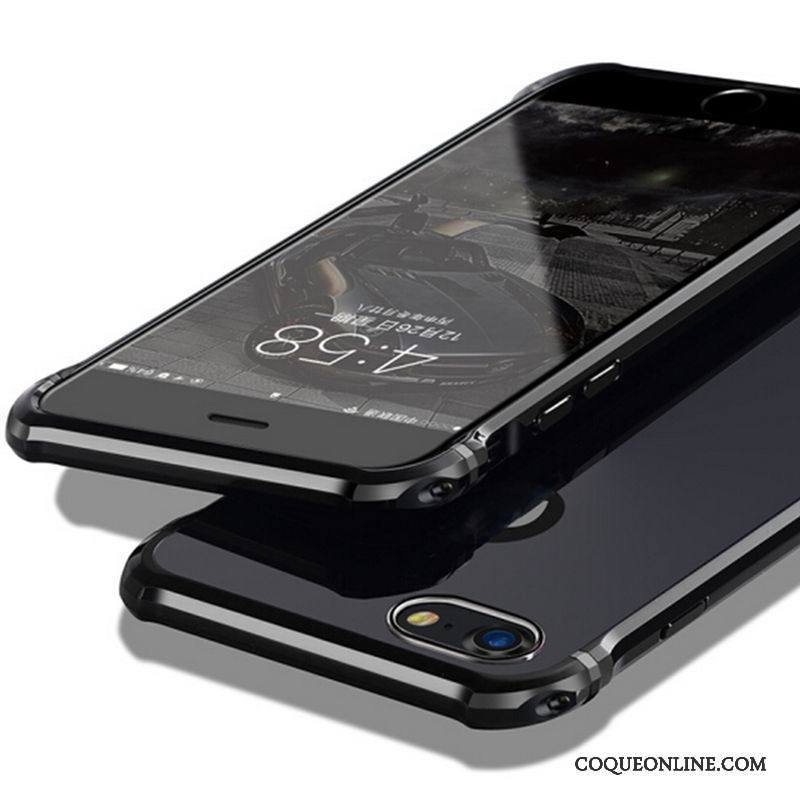 iPhone 8 Plus Coque Étui Métal Incassable Or Border Difficile Protection