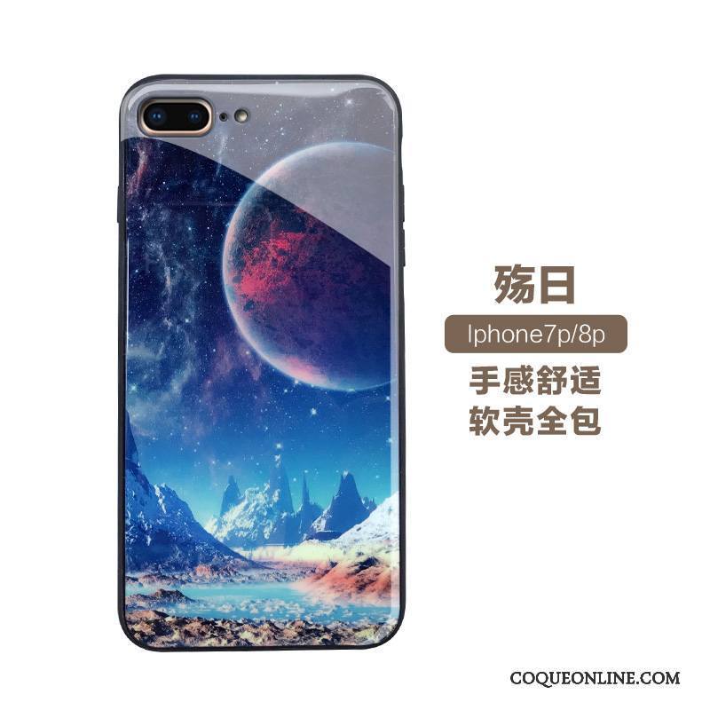 iPhone 8 Plus Créatif Miroir Tendance Coque De Téléphone Personnalité Verre Fluide Doux