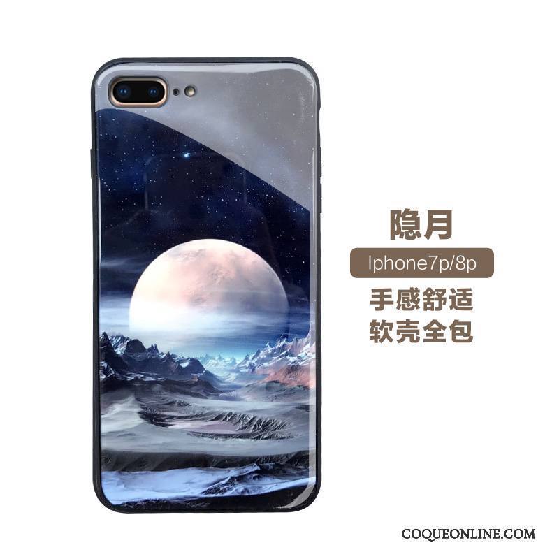 iPhone 8 Plus Créatif Miroir Tendance Coque De Téléphone Personnalité Verre Fluide Doux