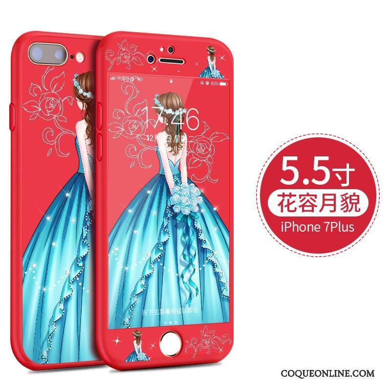 iPhone 8 Plus Dessin Animé Coque De Téléphone Fluide Doux Rouge Étui Tout Compris Incassable