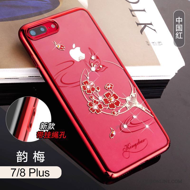 iPhone 8 Plus Incassable Luxe Marque De Tendance Coque De Téléphone Rouge Étui Tout Compris