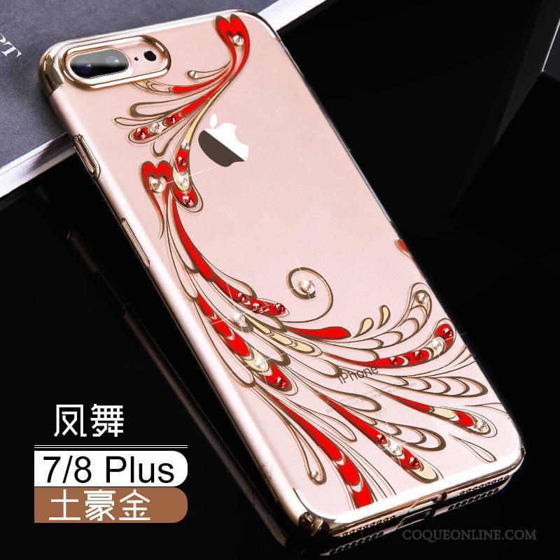 iPhone 8 Plus Incassable Luxe Marque De Tendance Coque De Téléphone Rouge Étui Tout Compris