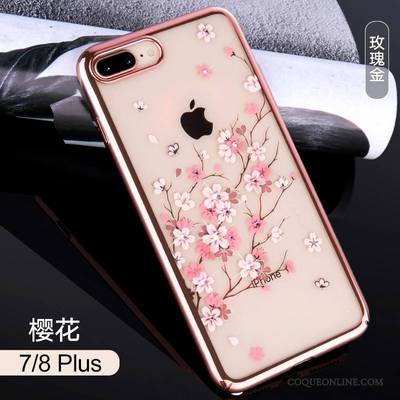 iPhone 8 Plus Incassable Luxe Marque De Tendance Coque De Téléphone Rouge Étui Tout Compris