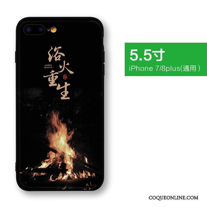 iPhone 8 Plus Incassable Noir Tendance Coque De Téléphone Tout Compris Créatif Très Mince