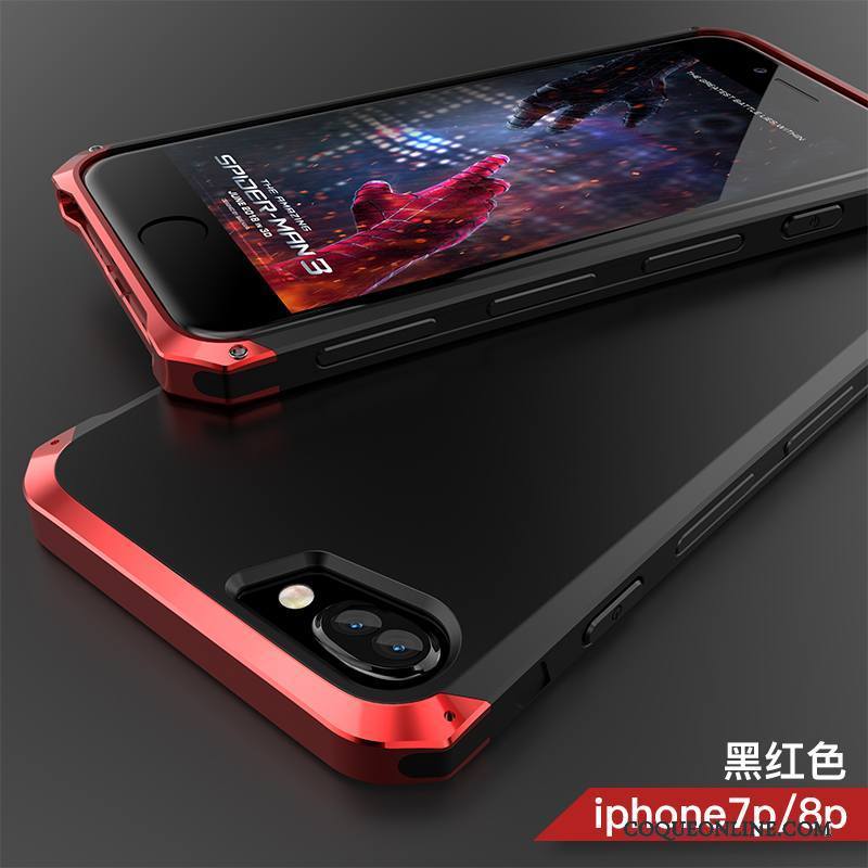 iPhone 8 Plus Incassable Tout Compris Métal Violet Personnalité Coque De Téléphone Créatif